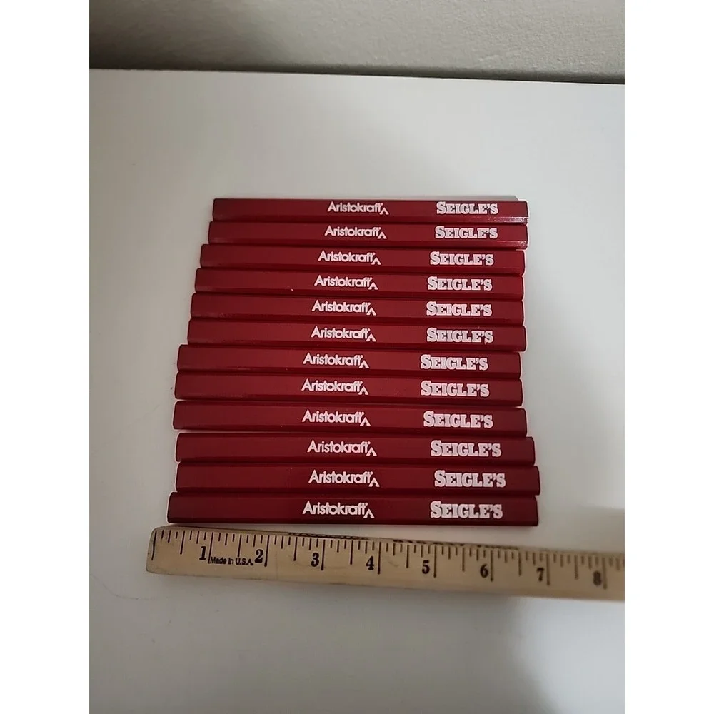 Aristokraft Seigle's Carpenter's‎ Pencils Vintage Red Lot Of 12 Unused